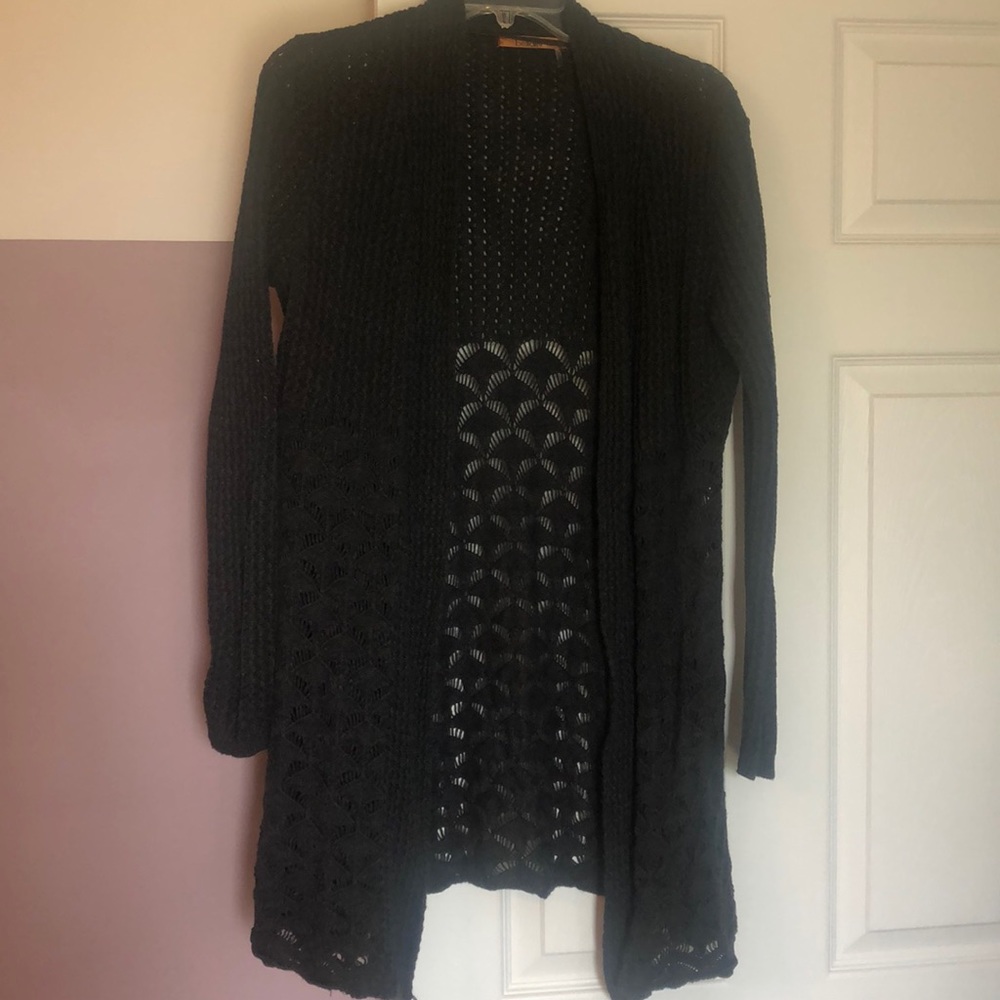 Long crocheted cardigan